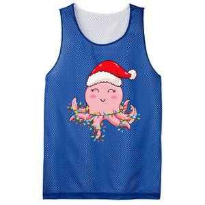 Christmas Lights Octopus Wearing Xmas Hat Cute Octopus Lover Mesh Reversible Basketball Jersey Tank