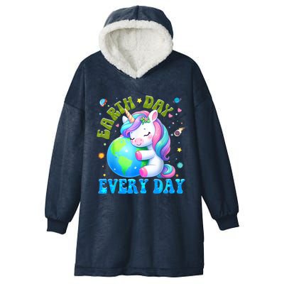 Cute Love Our Planet Unicorn Earth Day Hooded Wearable Blanket