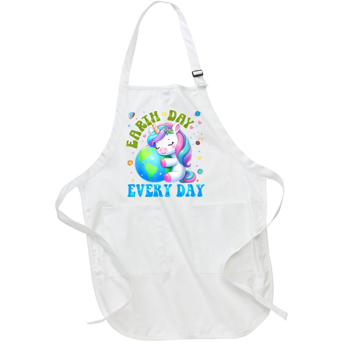 Cute Love Our Planet Unicorn Earth Day Full-Length Apron With Pockets