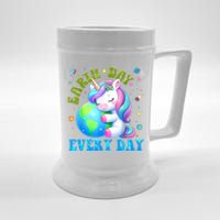 Cute Love Our Planet Unicorn Earth Day Beer Stein