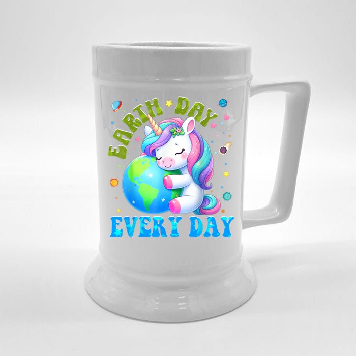 Cute Love Our Planet Unicorn Earth Day Beer Stein