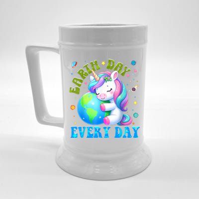 Cute Love Our Planet Unicorn Earth Day Beer Stein