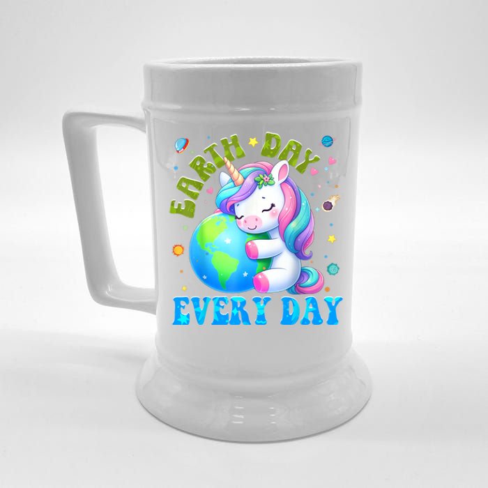 Cute Love Our Planet Unicorn Earth Day Beer Stein