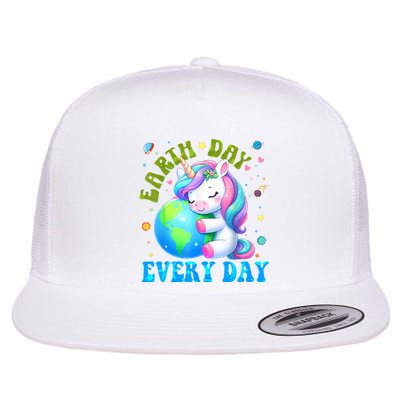 Cute Love Our Planet Unicorn Earth Day Flat Bill Trucker Hat