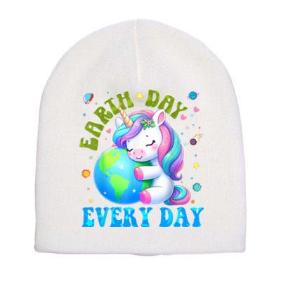 Cute Love Our Planet Unicorn Earth Day Short Acrylic Beanie