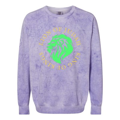 Christian Lion Of Judah Jesus Christ Gift Colorblast Crewneck Sweatshirt