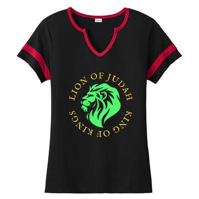 Christian Lion Of Judah Jesus Christ Gift Ladies Halftime Notch Neck Tee