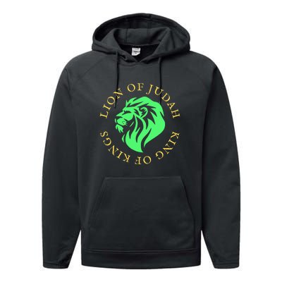 Christian Lion Of Judah Jesus Christ Gift Performance Fleece Hoodie