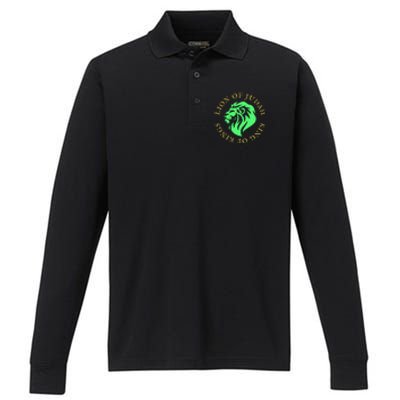 Christian Lion Of Judah Jesus Christ Gift Performance Long Sleeve Polo