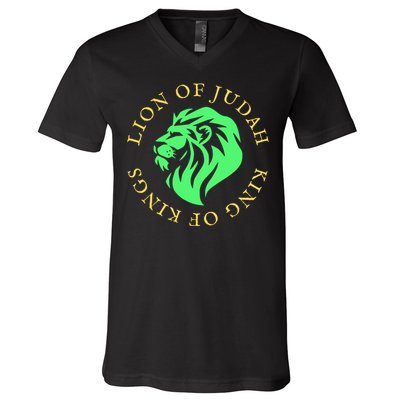 Christian Lion Of Judah Jesus Christ Gift V-Neck T-Shirt