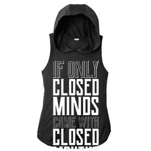 Closed Minds Closed Mouths Ladies PosiCharge Tri-Blend Wicking Draft Hoodie Tank