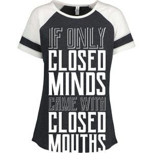 Closed Minds Closed Mouths Enza Ladies Jersey Colorblock Tee