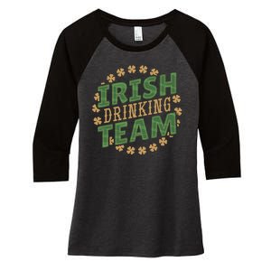 Clover Irish Drinking Team Women's Tri-Blend 3/4-Sleeve Raglan Shirt