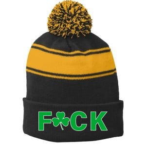 Clover Irish F*UCK Stripe Pom Pom Beanie