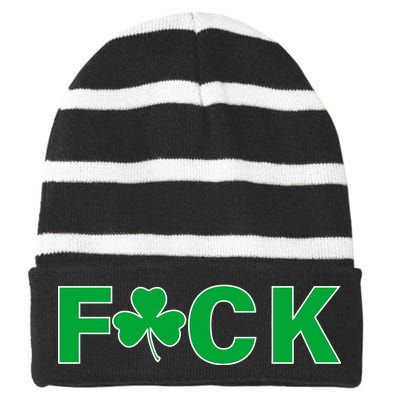 Clover Irish F*UCK Striped Beanie with Solid Band