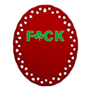 Clover Irish F*UCK Ceramic Oval Ornament