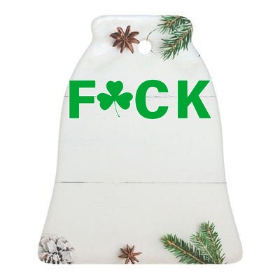 Clover Irish F*UCK Ceramic Bell Ornament