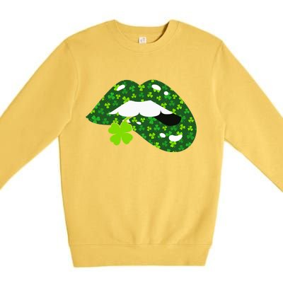 Clover Lips St.Patrick's Day Premium Crewneck Sweatshirt