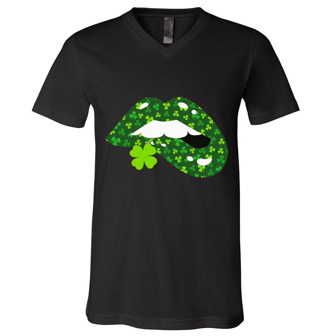 Clover Lips St.Patrick's Day V-Neck T-Shirt
