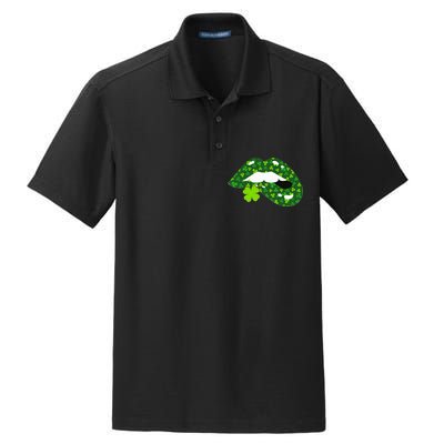 Clover Lips St.Patrick's Day Dry Zone Grid Polo