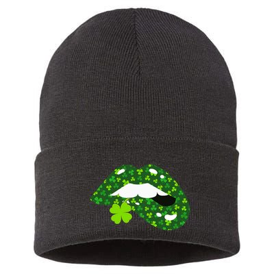 Clover Lips St.Patrick's Day Sustainable Knit Beanie