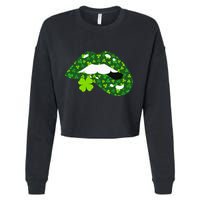 Clover Lips St.Patrick's Day Cropped Pullover Crew