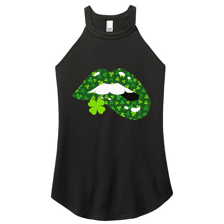 Clover Lips St.Patrick's Day Women's Perfect Tri Rocker Tank