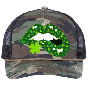 Clover Lips St.Patrick's Day Retro Rope Trucker Hat Cap