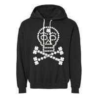 Clover Skull Crossbones St. Patricks Day Garment-Dyed Fleece Hoodie