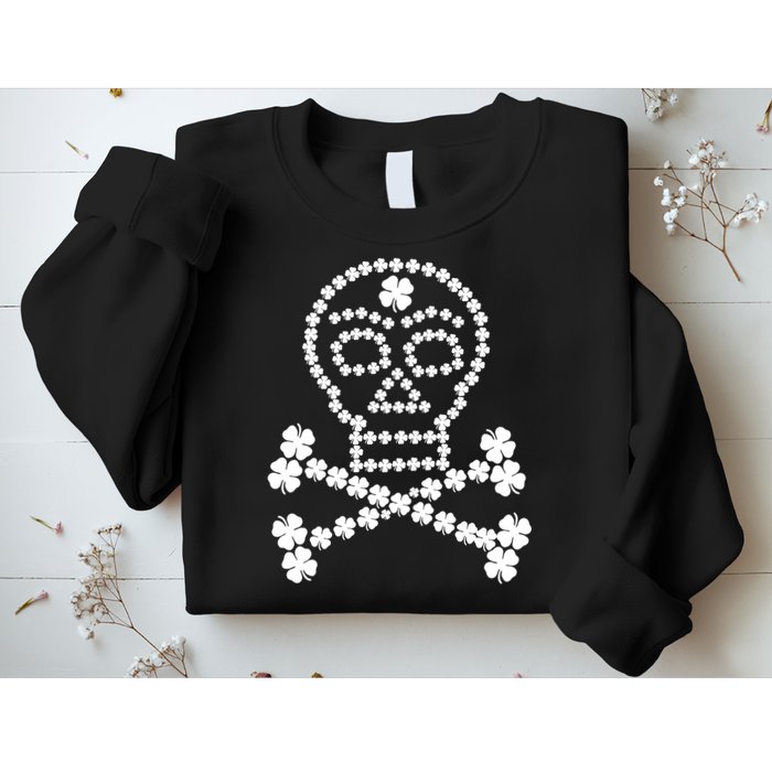 Clover Skull Crossbones St. Patricks Day Sweatshirt