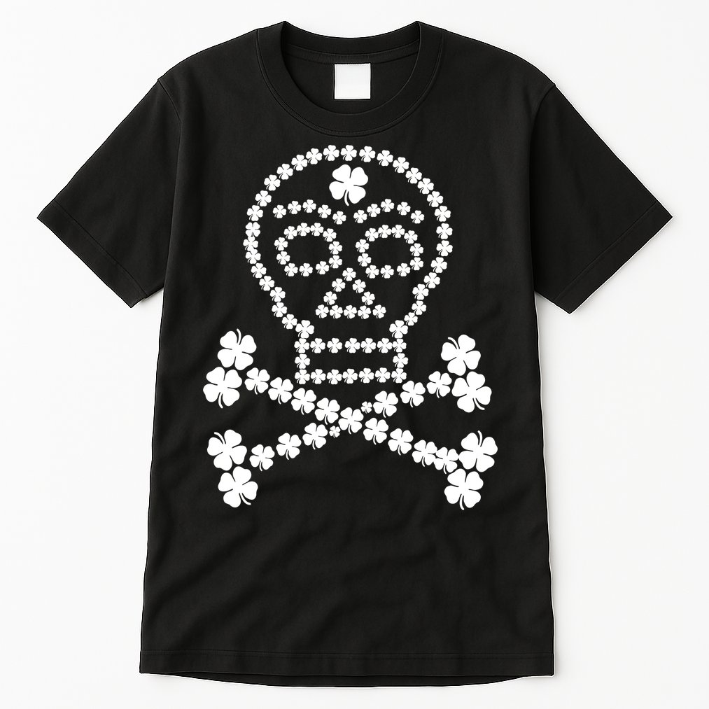 Clover Skull Crossbones St. Patricks Day Tall T-Shirt