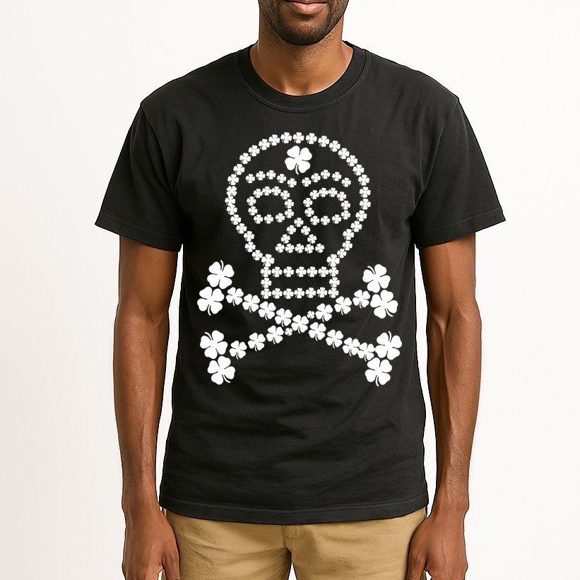 Clover Skull Crossbones St. Patricks Day Tall T-Shirt