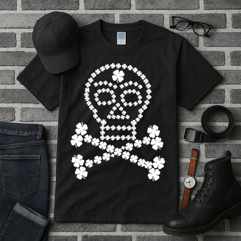 Clover Skull Crossbones St. Patricks Day Tall T-Shirt
