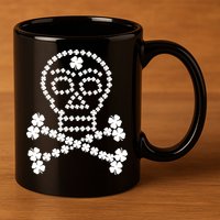 Clover Skull Crossbones St. Patricks Day 11oz C Handle Ceramic Mug