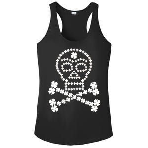 Clover Skull Crossbones St. Patricks Day Ladies PosiCharge Competitor Racerback Tank