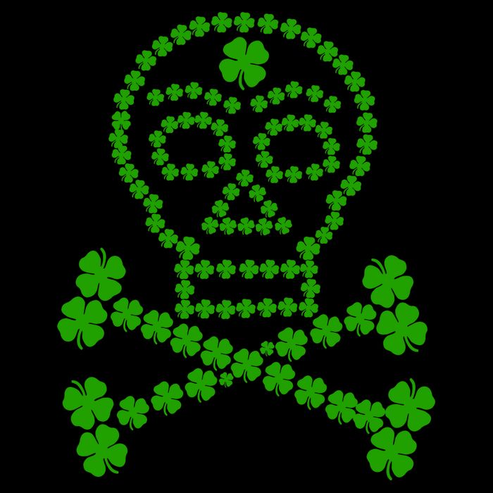 Clover Skull Crossbones St. Patricks Day 16oz Travel Tumbler