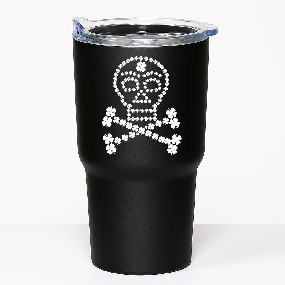 Clover Skull Crossbones St. Patricks Day Tumbler