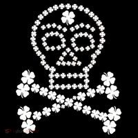 Clover Skull Crossbones St. Patricks Day Cooling Performance Long Sleeve Crew