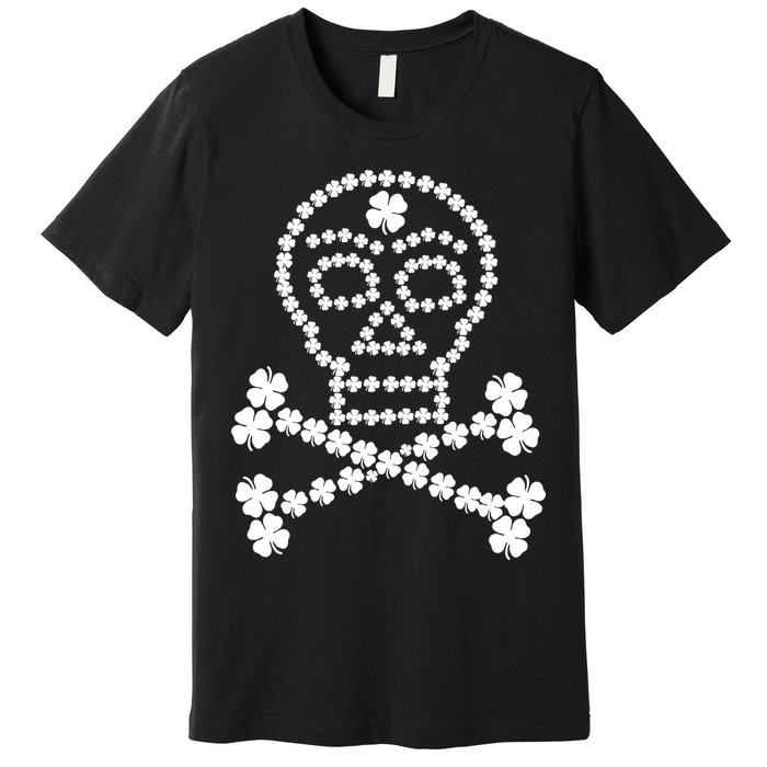 Clover Skull Crossbones St. Patricks Day Premium T-Shirt