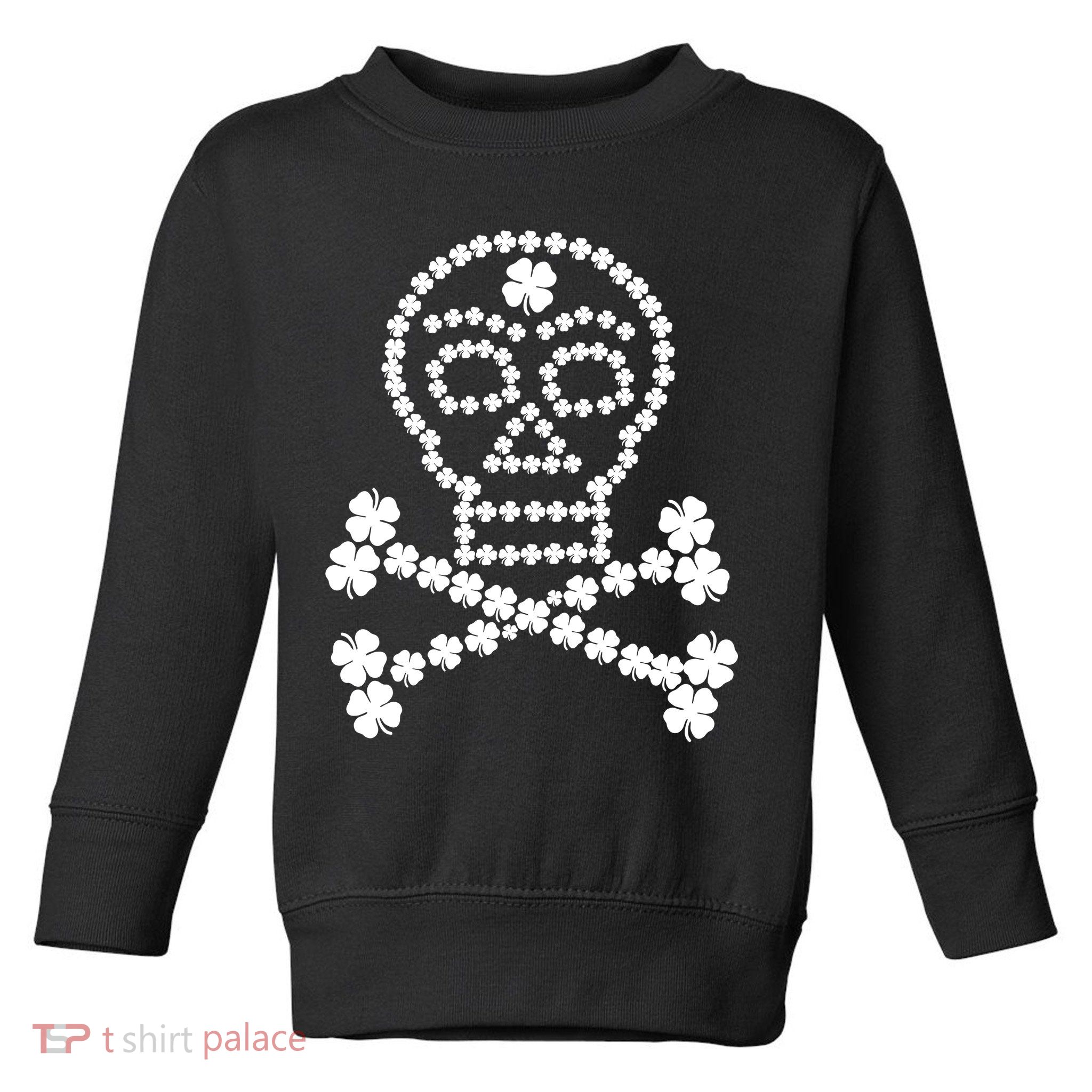 Clover Skull Crossbones St. Patricks Day Toddler Sweatshirt