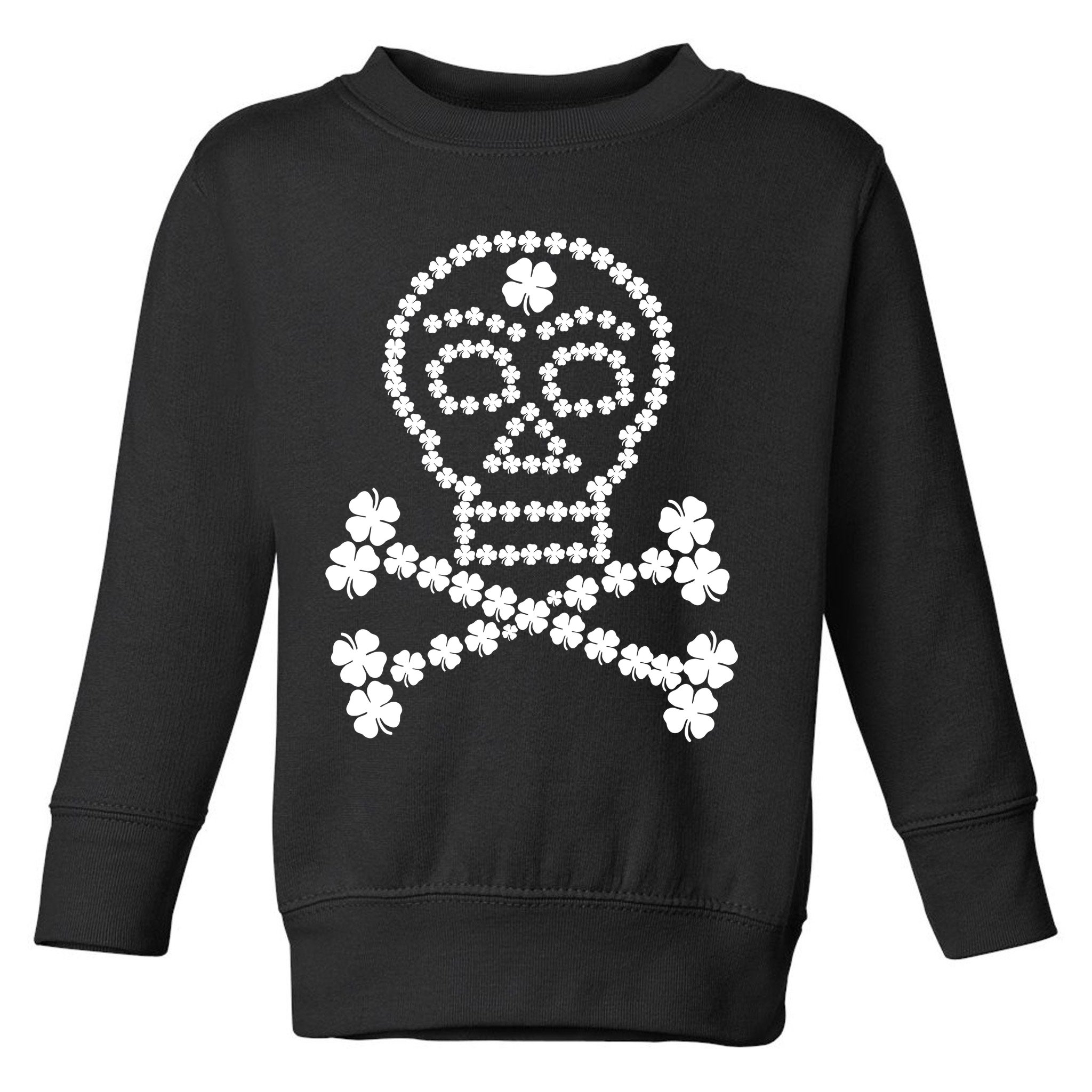 Clover Skull Crossbones St. Patricks Day Toddler Sweatshirt