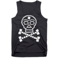 Clover Skull Crossbones St. Patricks Day Tank Top