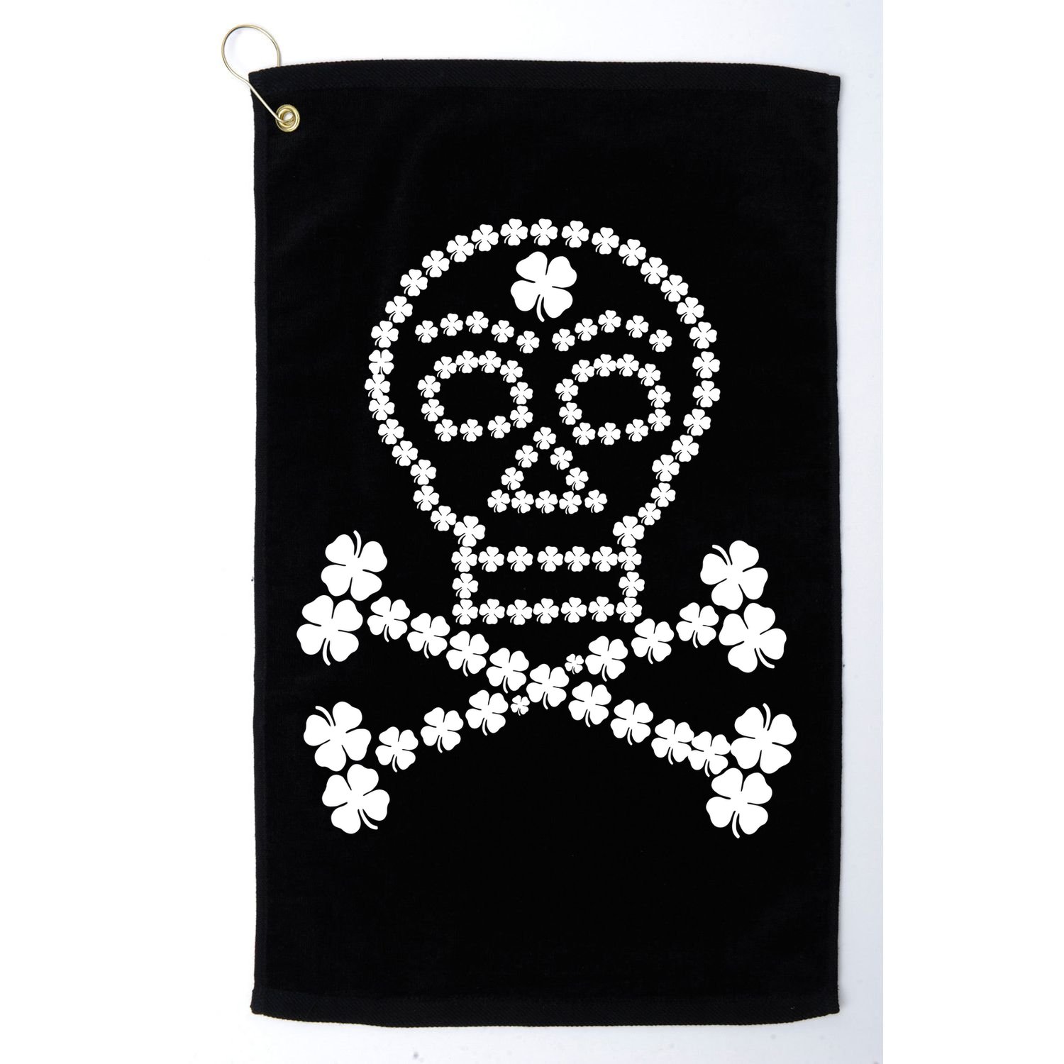 Clover Skull Crossbones St. Patricks Day Golf Towel