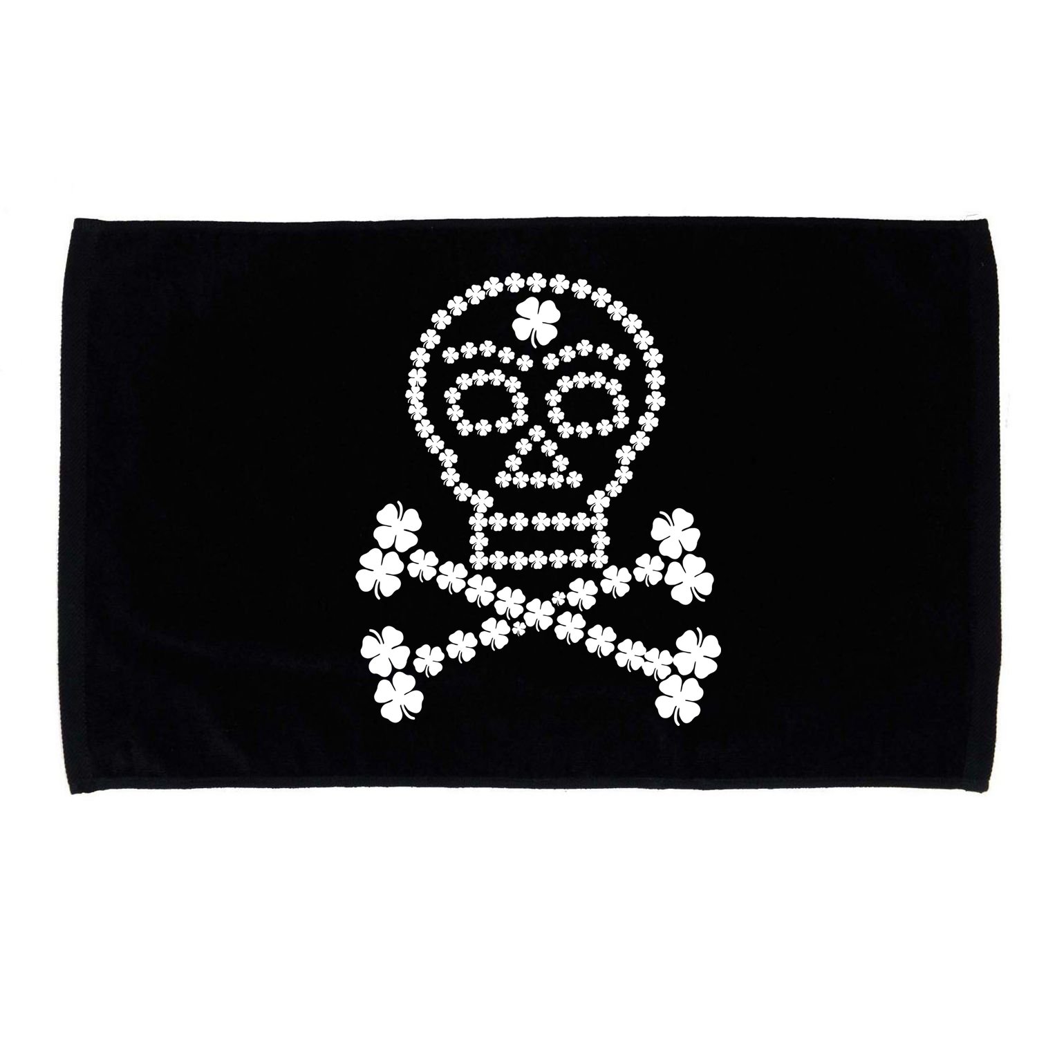 Clover Skull Crossbones St. Patricks Day Microfiber Hand Towel