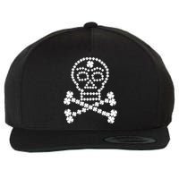 Clover Skull Crossbones St. Patricks Day Wool Snapback Cap
