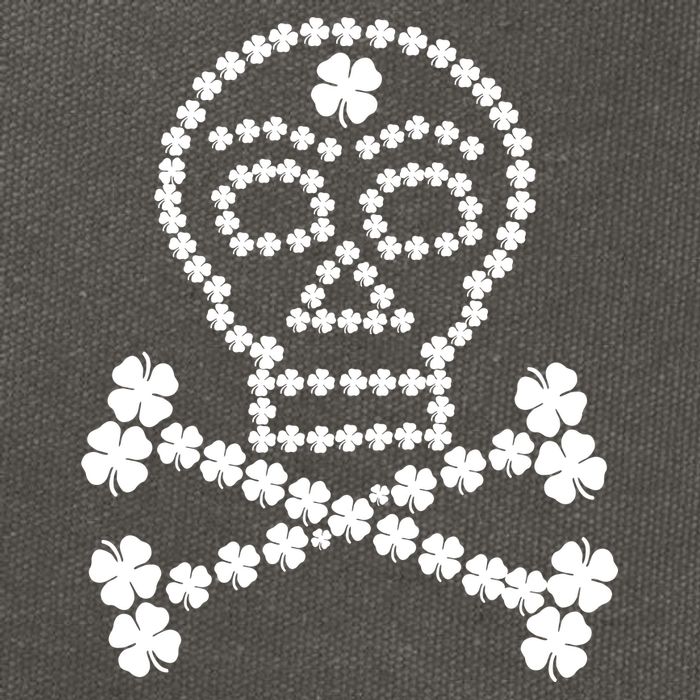 Clover Skull Crossbones St. Patricks Day Cotton Canvas Backpack