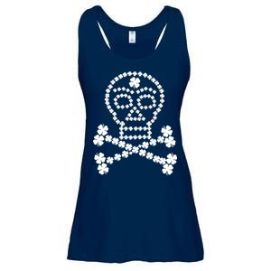 Clover Skull Crossbones St. Patricks Day Ladies Essential Flowy Tank