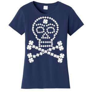 Clover Skull Crossbones St. Patricks Day Women's T-Shirt