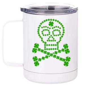 Clover Skull Crossbones St. Patricks Day 12 oz Stainless Steel Tumbler Cup