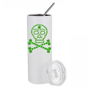 Clover Skull Crossbones St. Patricks Day Stainless Steel Tumbler